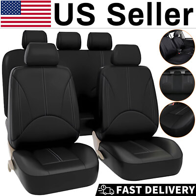 #ad For HONDA Auto Car Seat Cover Full Set Leather 5 Seat Front Rear Protector