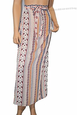 #ad New Pink print Maxi skirt cover up swimwear