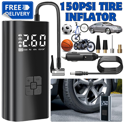 #ad Car Air Compressor Rechargeable Cordless Tire Inflator Portable Air Pump 150 PSI
