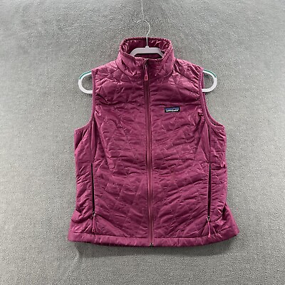 #ad patagonia womens size m primaloft full zip pink quilted nano puffer vest