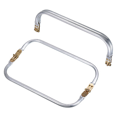 #ad 2pcs Metal Purse Frame 10quot; Rectangle Lock Frame Kiss Lock Clasp Bag Hardware