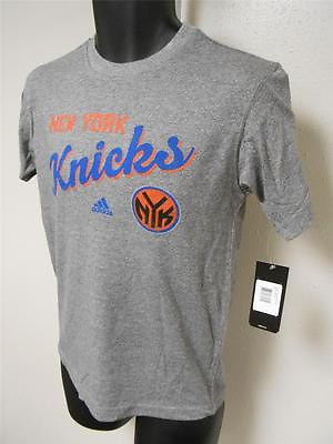 #ad New mended New York Knicks Youth Medium M 10 12 Gray Adidas Shirt