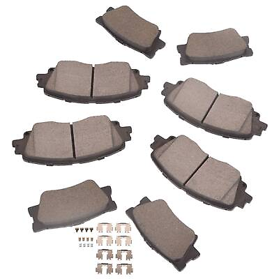 #ad 8PCS Front amp; Rear Ceramic Brake Pads Kit For 2018 2023 Toyota Camry