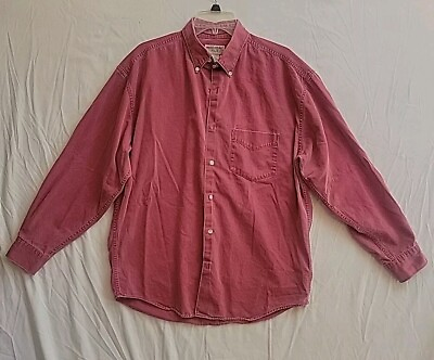 #ad Banana Republic Safari Travel Button Down Shirt Vintage 80s Long Sleeve Red L