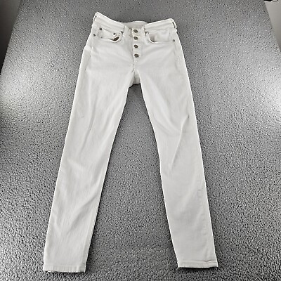 #ad Rag amp; Bone Jeans Womens 28 Actual 28x28 White Nina High Rise Ankle Skinny Button