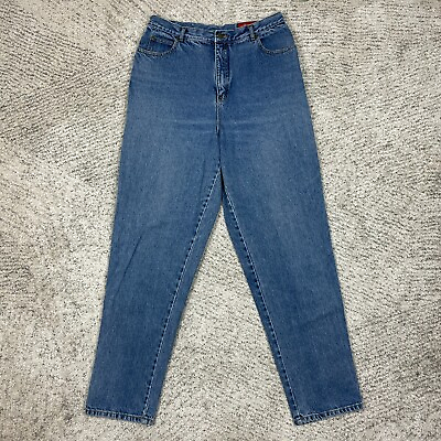 #ad Vintage Mom Jeans Womens 16 16L 30x31 High Waist Tapered Medium Blue Rise GUC