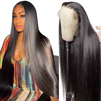#ad 13×4 Full Lace Frontal Wig Straight Human Hair Lace Frontal Wigs 4×4 Closure Wig