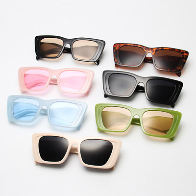 Square Sunglasses Butterfly UV400 Thick Plastic Frames Fashion Stylish For Women $3.52