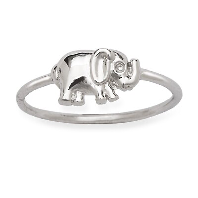 #ad Sterling Silver Small Elephant Ring