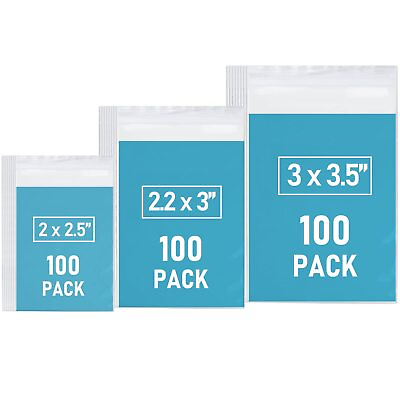 #ad Small Plastic Bags 300 PCS Mini Baggies 3 Assorted Sizes Transparent Jewel...