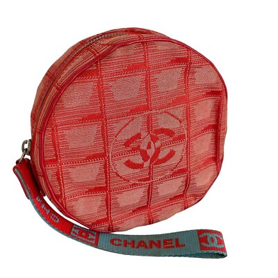 #ad CHANEL Sports Line COCO MARK Round Mini Bag Cosmetic Pouch Women Logo Auth
