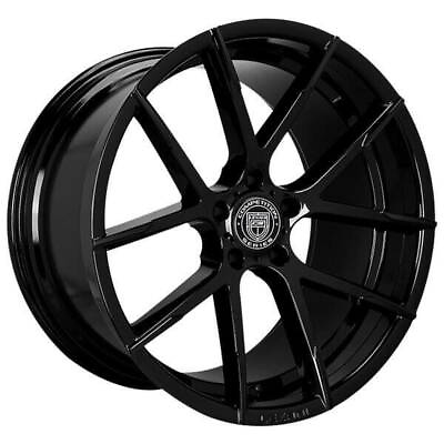 #ad 4ea 22quot; Staggered Lexani Wheels Stuttgart Full Gloss Black Rims S43