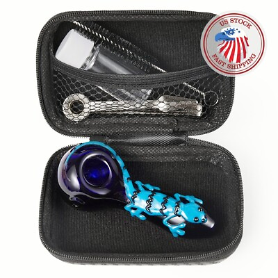 #ad 4quot; Gecko Style Tobacco Smoking Glass Pipe Collectible Handmade Pipes with Box