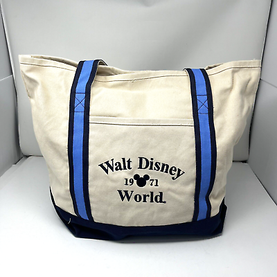 #ad Walt Disney World Canvas Tote Bag Hook amp; Loop Closure Hand Strap Park Exclusive