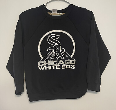 #ad Vintage 1991 White Sox Chicago MLB 90s Tultex Black Crewneck USA Size 2XL