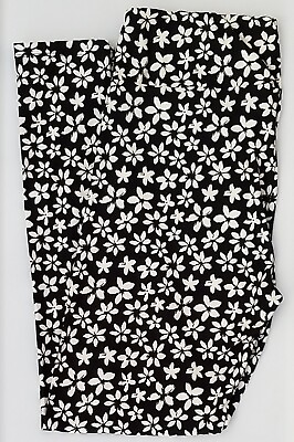 #ad TC LuLaRoe Tall amp; Curvy Legging Cute White Flowers on Black NWT S30