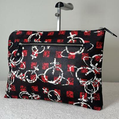 #ad Clutch Bag Brand Logo Allover Pattern Unisex Large Capacity