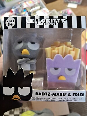 #ad Hello Kitty and Friends Flocked Figures Badtz Maru and Fries Set. New In Box