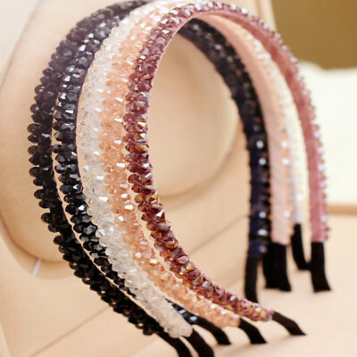 #ad Women Girls Charm Crystal Head Hoop Headband Elegant Hairband Hair Accessori