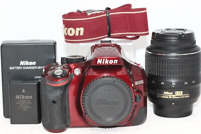 #ad Nikon D5200 CMOS DSLR with 18 55mm f 3.5 5.6 AF S NIKKOR Zoom Lens Red