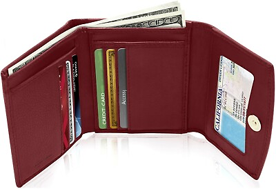 New Real Leather Women#x27;s Small Trifold Wallet Ladies Organizer RFID Blocking $21.99