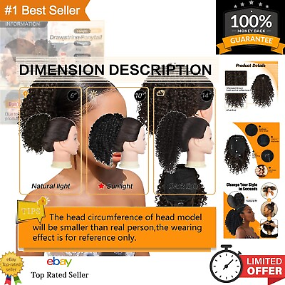 #ad #ad Natural Look Synthetic Hairpiece Afro Ponytail for Quick Stylish Transformations