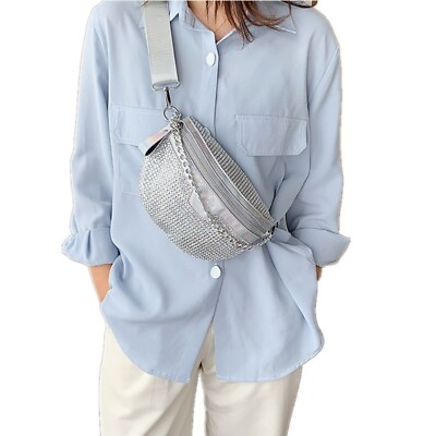 Fashion Bling Diamond Waist Bags For Women Fanny Packs Belt Bag Crossbody Bags $16.99