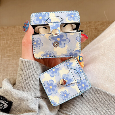 #ad Cute Blue Flowers Patterned Earphone Case For Airpods 1st 2nd 3rd Gen Pro 2nd