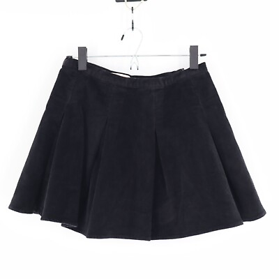 #ad SO Corduroy Mini Skirt Womens Size 3 Black Pleated Academia Goth Emo Grunge