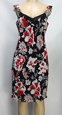 #ad Vintage Tessuto Women#x27;s Dress Sleeveless Floral Multicolor Size M