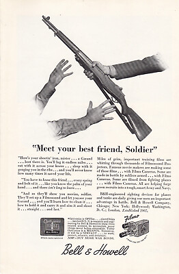 #ad 1944 Bell amp; Howell Print Ad Buy War Bonds WW2 M 1 Garand Rifle Your Best Friend