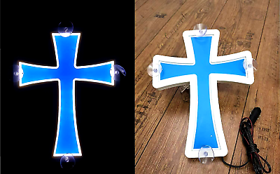 #ad TRUCK Cross 3D LED Light Neon Sign Blue ILLUMINATING ONLY FORWARD 12 24V