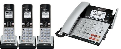 #ad ATamp;T 2 Line DECT 6.0 Connect to Cell Business Cordless Phone System w 4 Handsets
