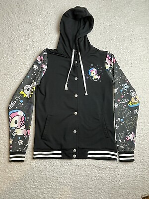 #ad Tokidoki Unicorno Space Girls Varsity Jacket Hoodie Snap Sweatshirt Extra Small