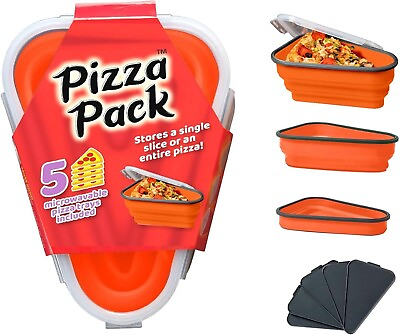 #ad PIZZA PACK The Perfect Reusable Pizza Storage Container with 5 Microwavable Tray