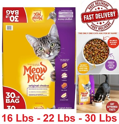 #ad Meow Mix Original Choice Dry Cat Food 3.15 6.3 16 22 30 Pounds