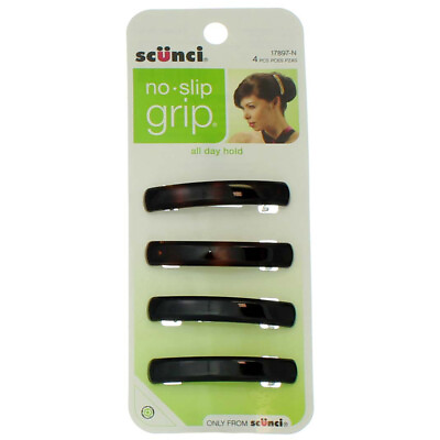 #ad Scunci No Slip Grip All Day Hold No Slip Grip Hair Barrettes Tortoise and Bl...
