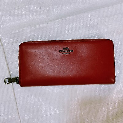 COACH Women#x27;s Wallet Zip Around Continental Red Size 8x3.5