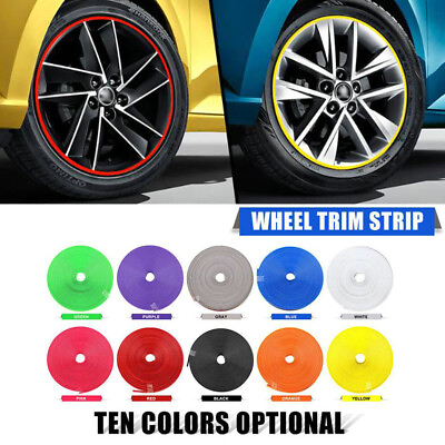 #ad 26Ft Rubber Car Wheel Hub Rim Edge Protector Ring Tire Guard Sticker Line Strip