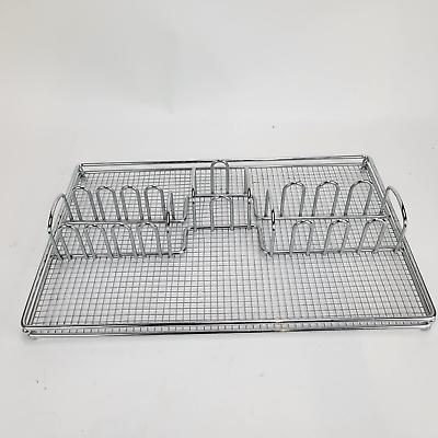 #ad 16quot; Chrome Cutlery Tray Flatware Silverware Drawer Organizer Divided Metal Wire