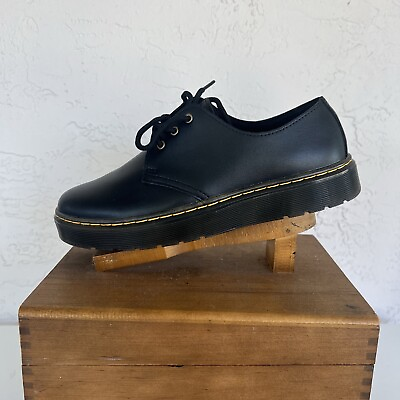 #ad Dr Martens Zavala Lo Black Leather Oxford Shoes US Women#x27;s Size 10 Men#x27;s 9