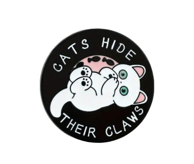#ad Cute White Cat Enamel Pin Metal Badge Cats Hide Claws Funny Kitty Felines Gift