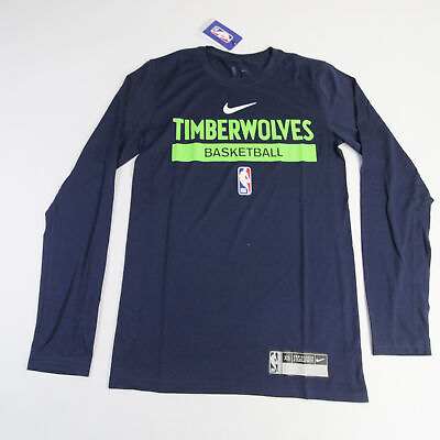#ad Minnesota Timberwolves Nike NBA Authentics Long Sleeve Shirt Men#x27;s Navy New