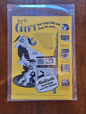 #ad Original 1948 Motorola Television amp; Radio Vintage COLOR Print Ad FREE SHIP