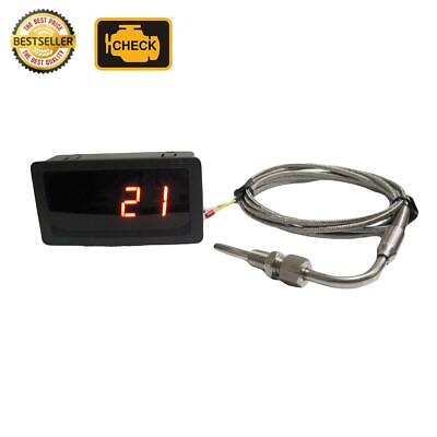 #ad Exhaust Temperature Red LED Gauge Combo Kit with 90° Bend EGT Sensor in ℃ ℉