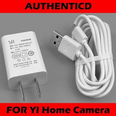 #ad AUTHENTICD® New USB AC DC Power Adapter 5V 1A 2M USB Cabel For YI Home Camera