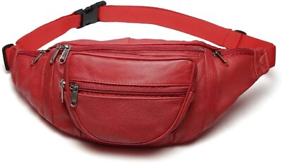 #ad Liberty Leather Fanny Pack Waist Bag Hip Belt Pouch Genuine Leather Unisex