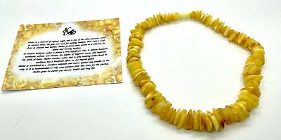 #ad Natural Amber Necklace Woman 18 Inches Choker Gift Color Are White Yellow