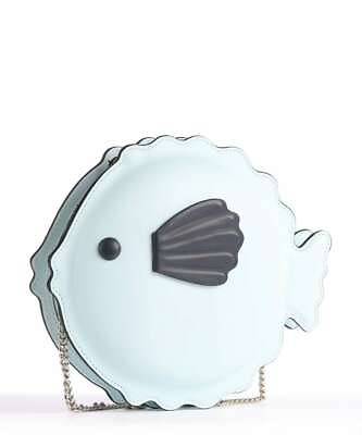 Kate Spade Women’s Puffy Puffer Blue Fish Crossbody Clutch Collection Bag $218.00