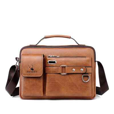 #ad Brand Men Shoulder Bag Pu Leather Business Messenger Bag for Man Crossbody Bags